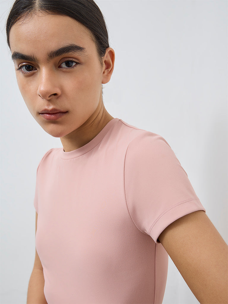 Nuoflexx Pink Solid T-Shirt