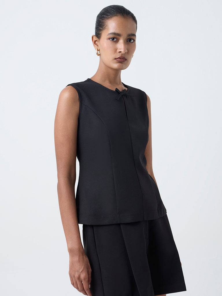 Wardrobe Black Solid Cotton Top