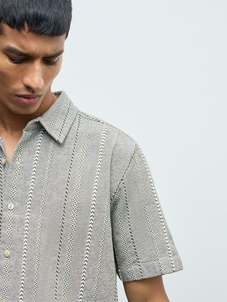 ETA Sage Embroidered Relaxed-Fit Cotton Shirt