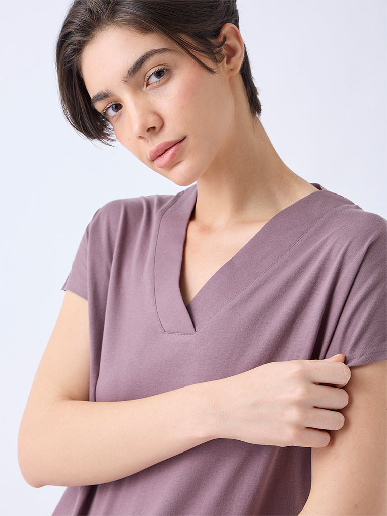 Wunderlove Brown Solid Cotton Top