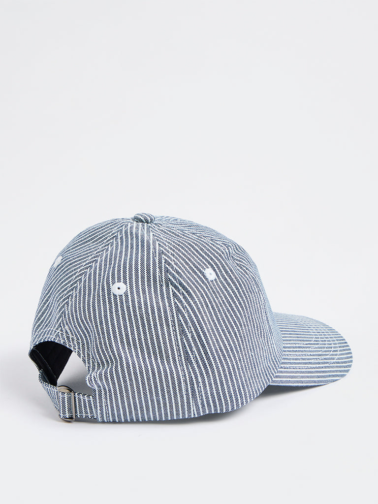 Westside Accessories Blue Nautical Striped Cotton Cap
