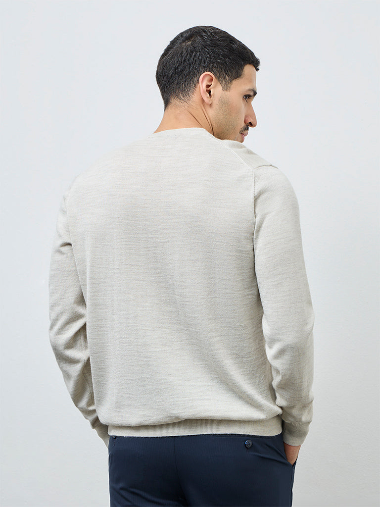 WES Formals Grey Relaxed-Fit Sweater