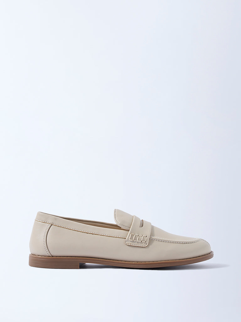 LUNA BLU Ivory Saddle Loafers