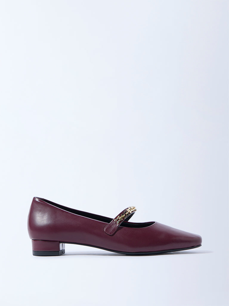 LUNA BLU Burgundy Mary Jane Shoes