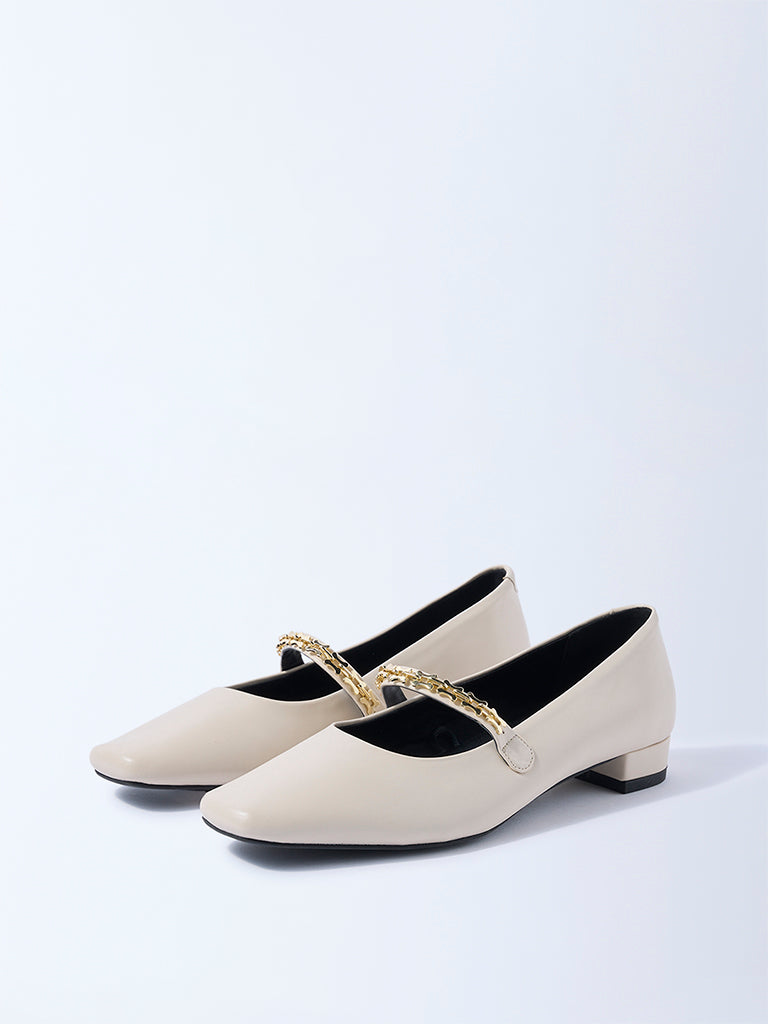 LUNA BLU Ivory Mary Jane Shoes