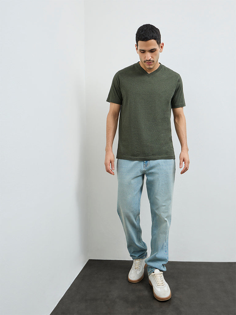 WES Casuals Sage Slim-Fit Cotton T-Shirt