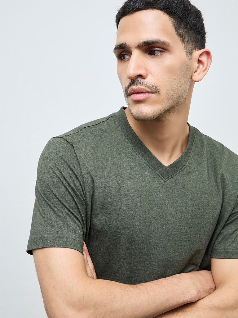 WES Casuals Sage Slim-Fit Cotton T-Shirt