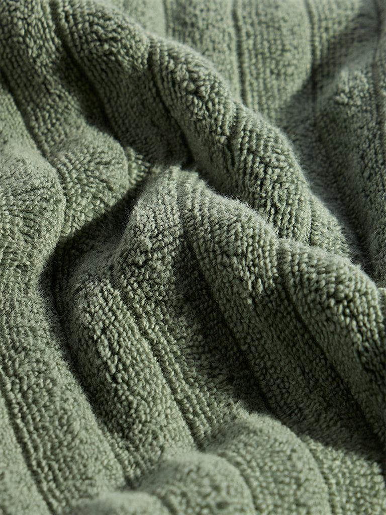 Westside Home Green Self-Striped Bath Sheet