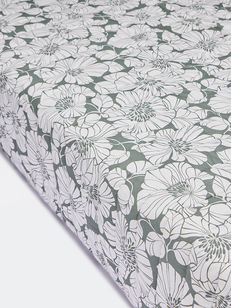 Westside Home Sage Floral Reversible Single Bed Comforter