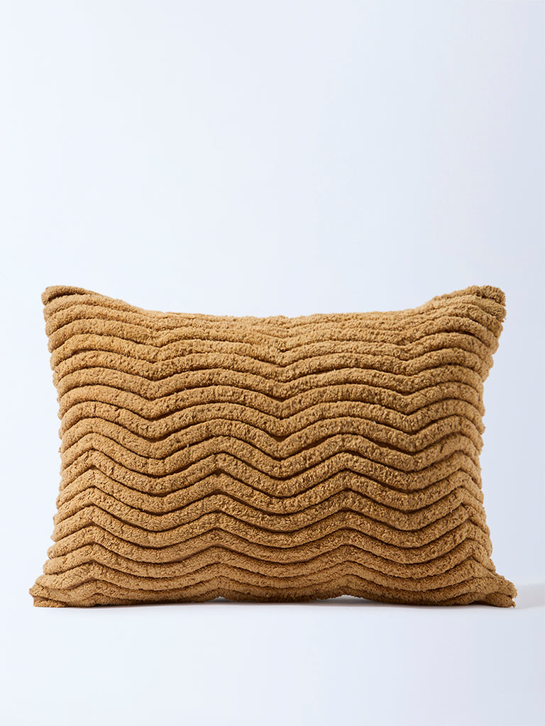 Westside Home Brown Chevron Tufted Cushion Cover