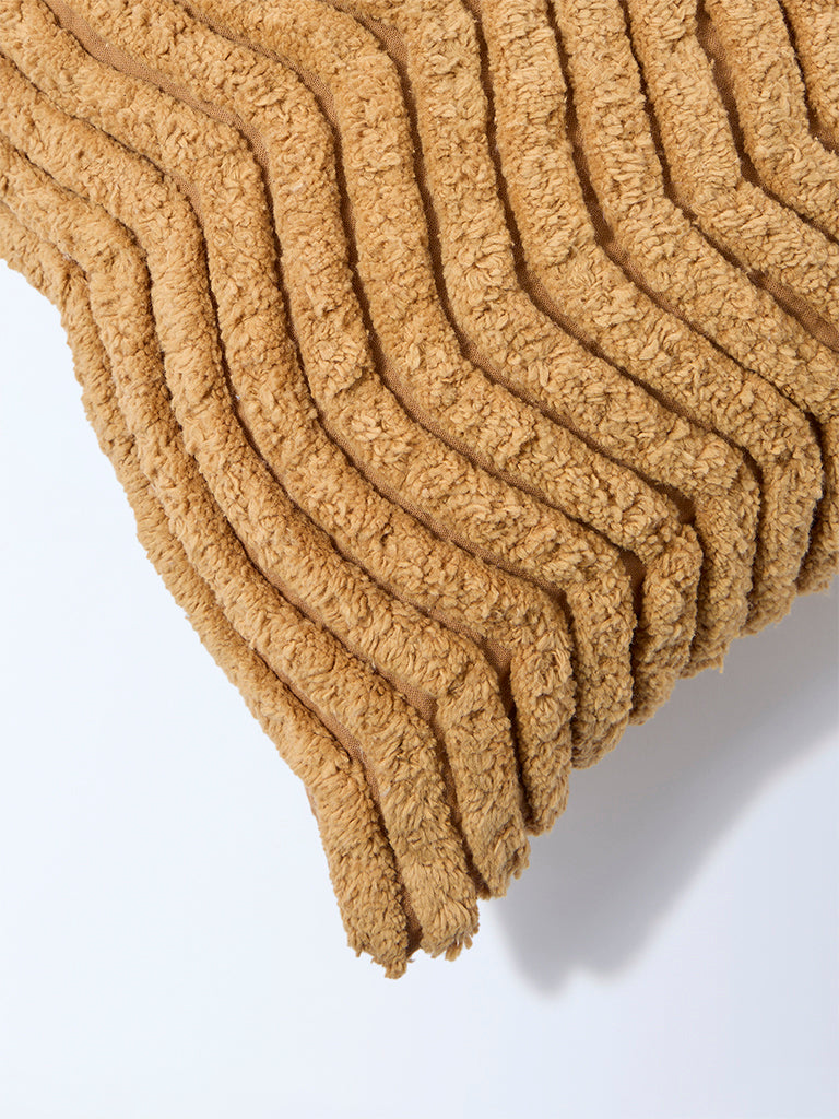 Westside Home Brown Chevron Tufted Cushion Cover