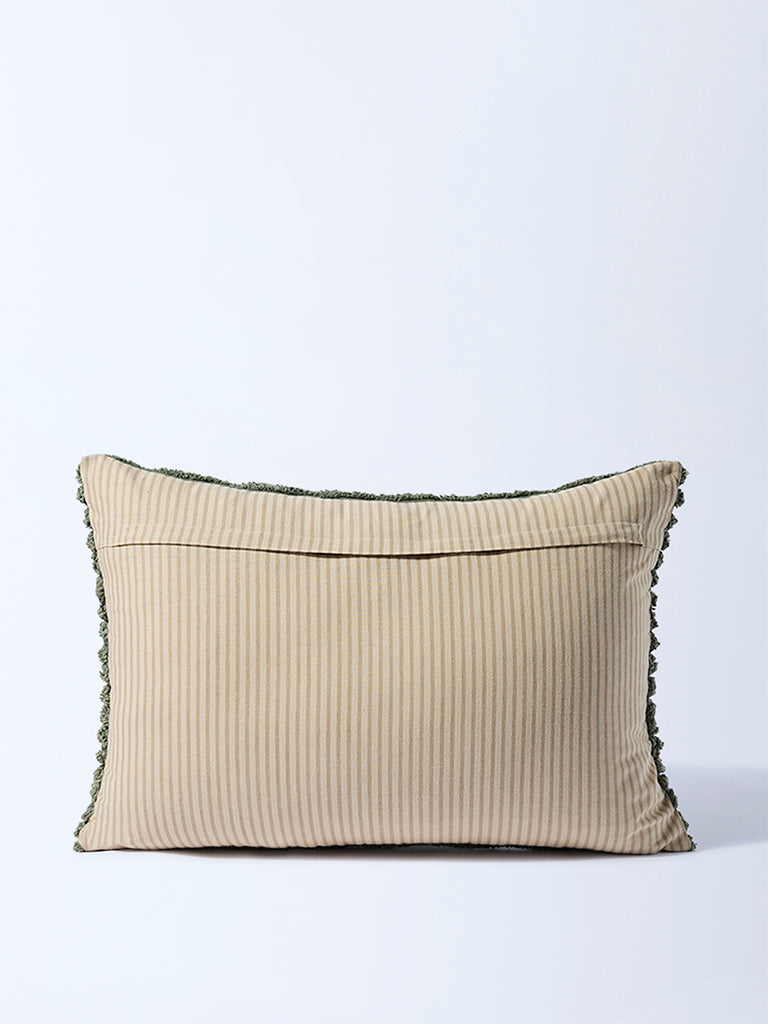 Westside Home Sage Chevron Tufted Cushion Cover