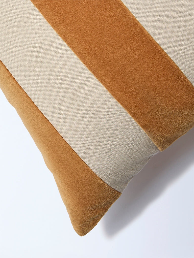 Westside Home Brown Stripe Printed Cushion Cover