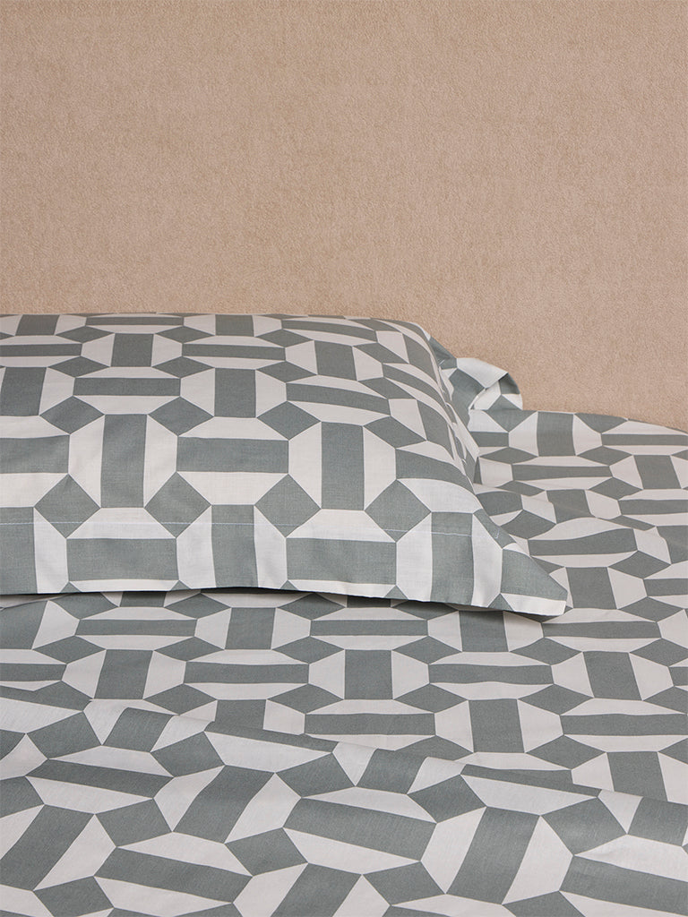 Westside Home Sage Geometric Pattern King Bed Sheet Set