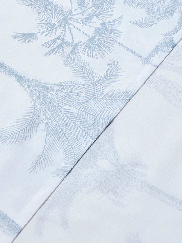 Westside Home Dusty Blue Tropical-Inspired Queen Bed Sheet Set