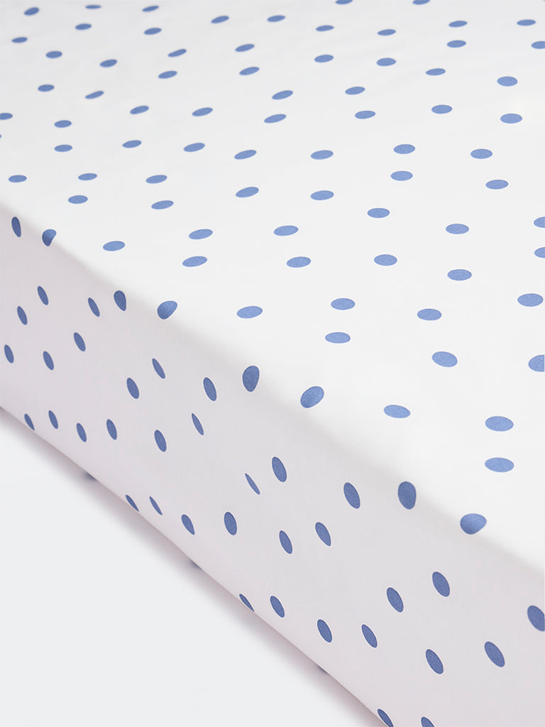 Westside Home Blue Polka Dot King Bed Sheet Set