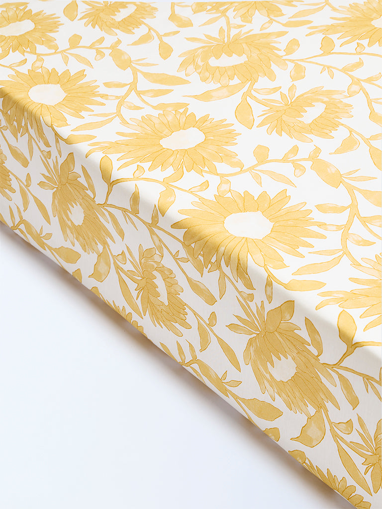 Westside Home Yellow Sunflower Pattern King Bed Sheet Set