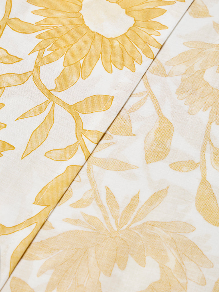 Westside Home Yellow Sunflower Pattern King Bed Sheet Set