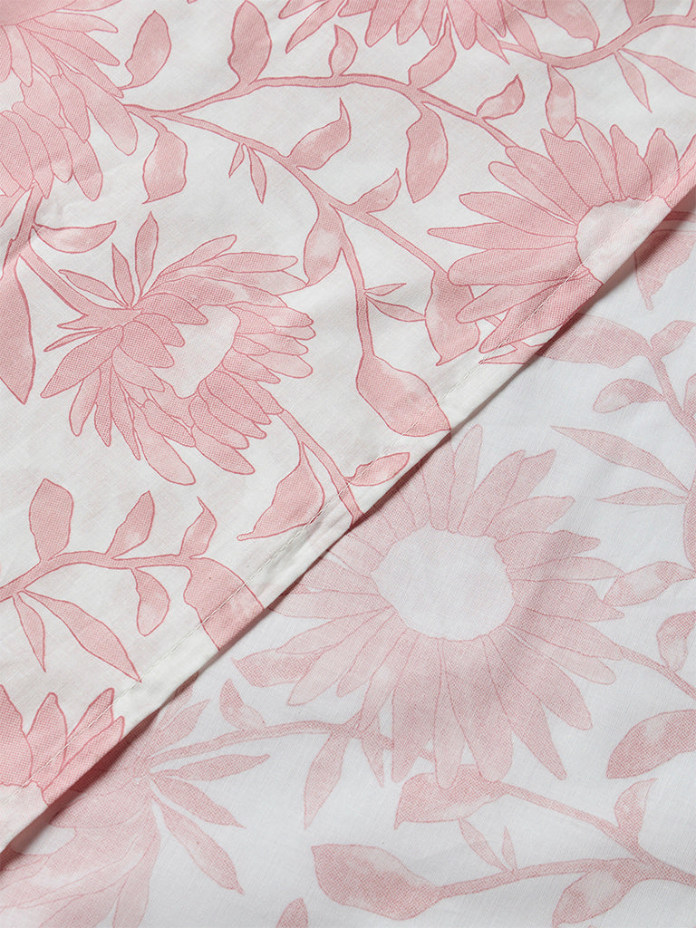 Westside Home Pink Sunflower Printed Queen Bed Sheet Set