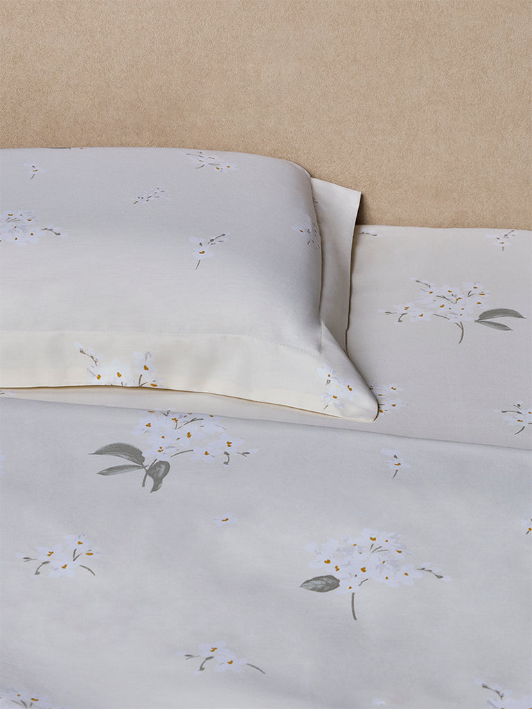 Westside Home Light Yellow Floral Queen Bed Sheet Set