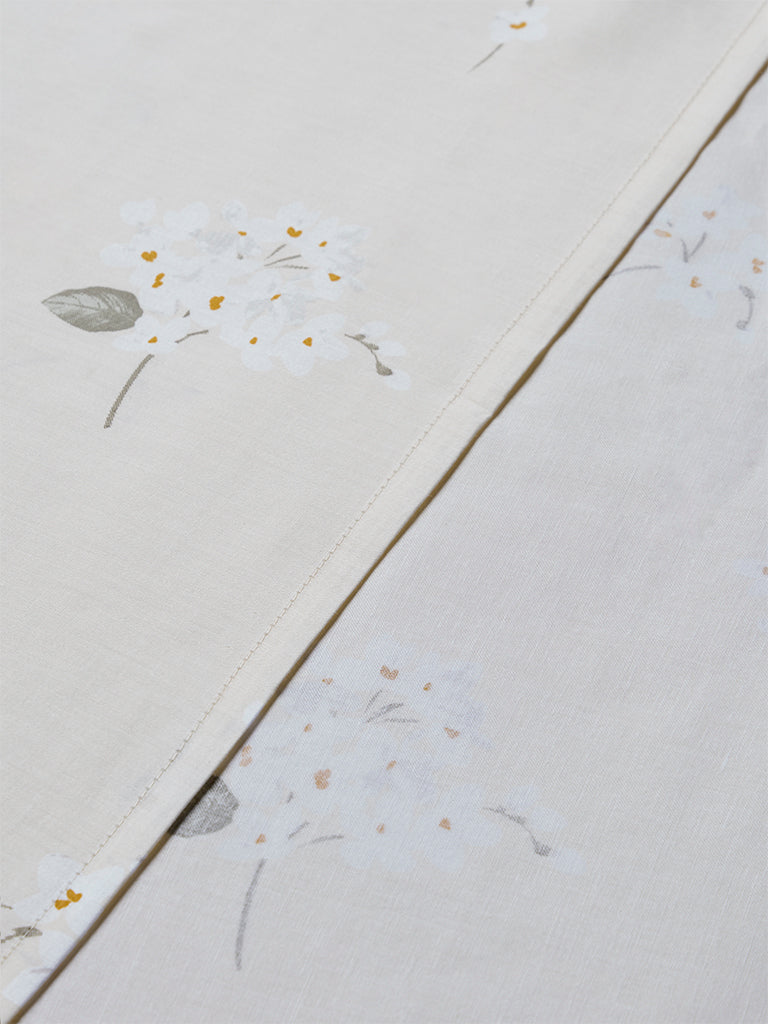 Westside Home Light Yellow Floral Queen Bed Sheet Set