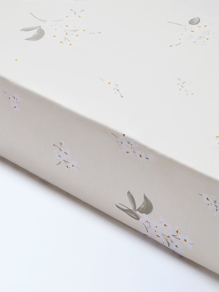 Westside Home Light Yellow Floral King Bed Sheet Set
