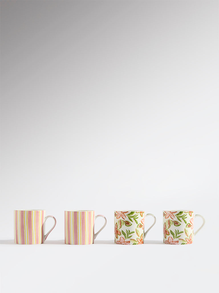Westside Home Multicolour Printed Mugs (Set of 4)