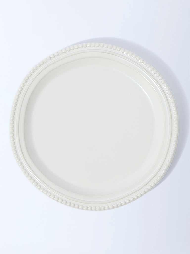 Westside Home White Beaded Dinner Plate
