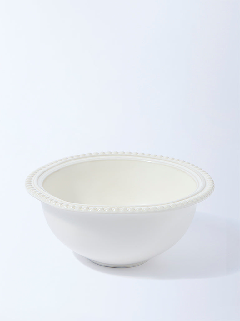 Westside Home White Beaded Bowl