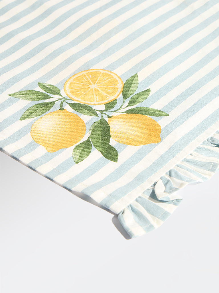 Westside Home Light Blue Lemon Design Placemats (Set of 4)