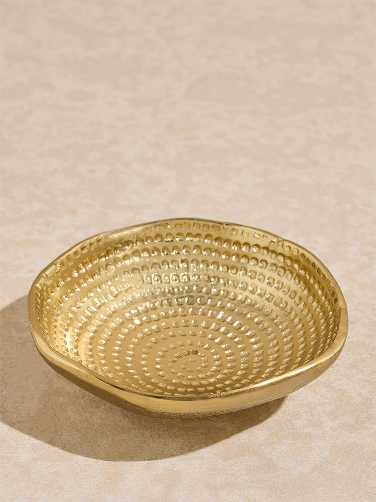 Westside Home Gold Hammered Textured Decorative Platter