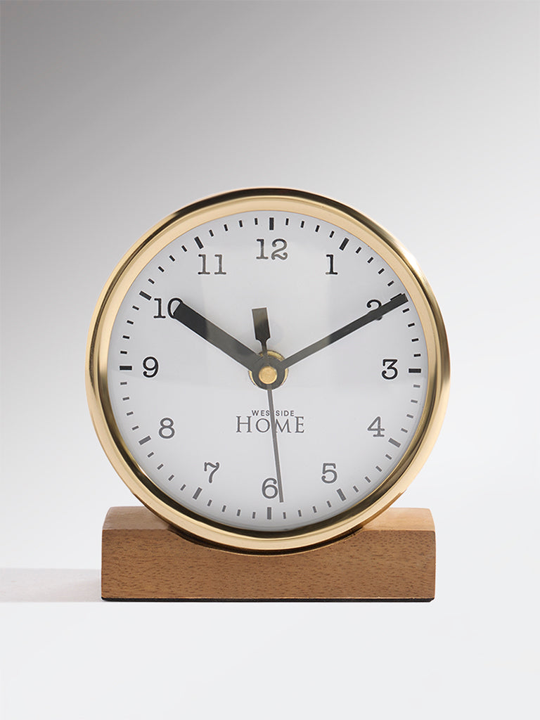Westside Home Gold Metal Round Clock - Small