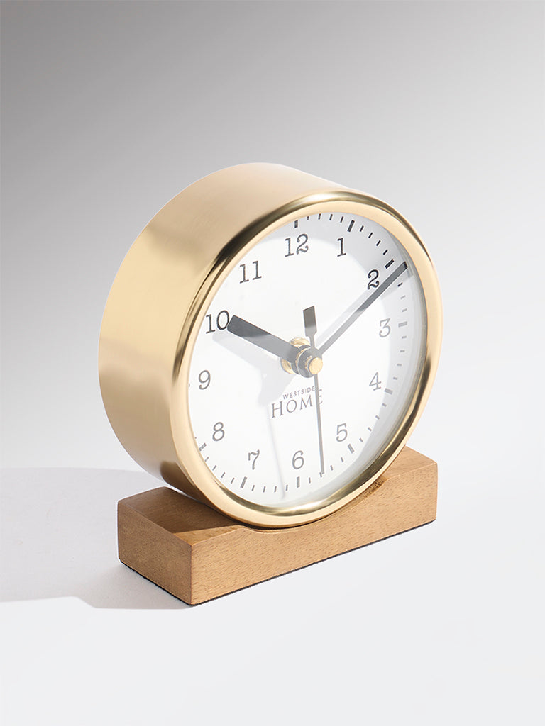 Westside Home Gold Metal Round Clock - Small