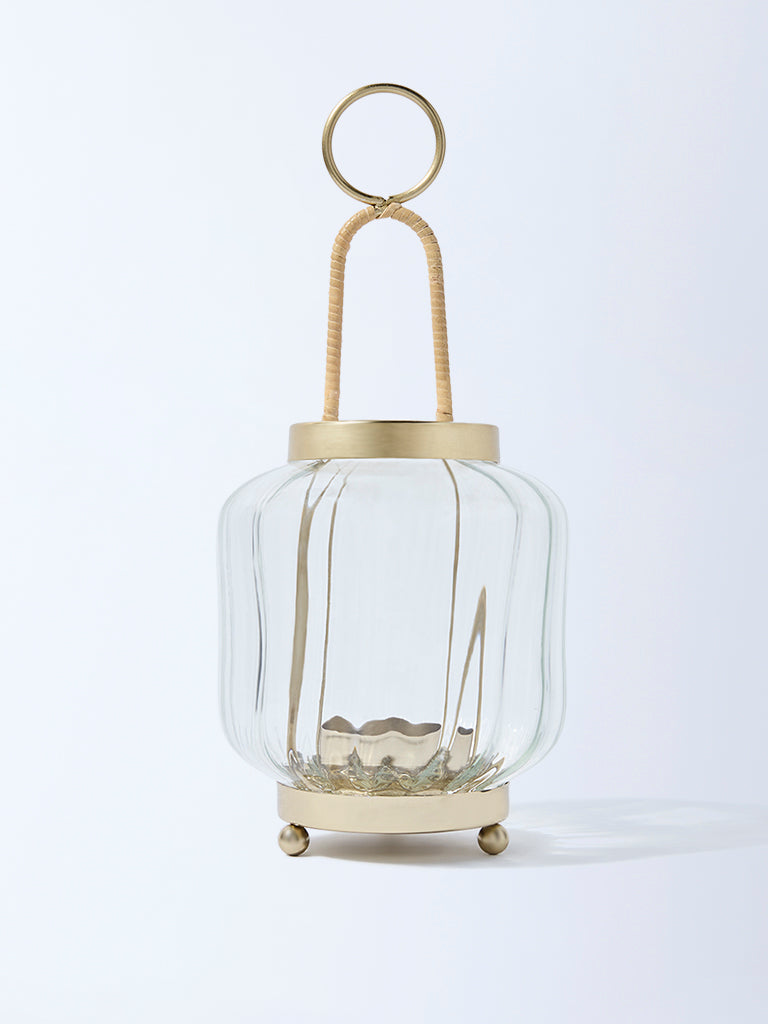 Westside Home Gold Hurricane Glass Candle Holder