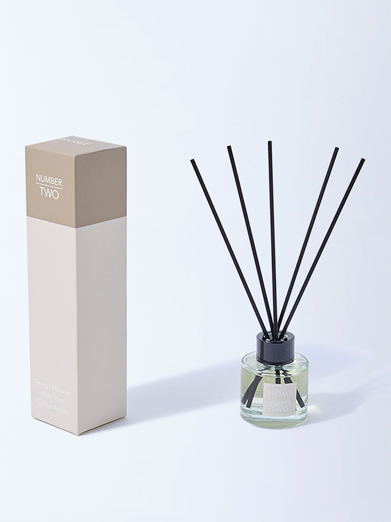 Westside Home Clear White Amber Fragrance Diffuser with Five Reed Sticks