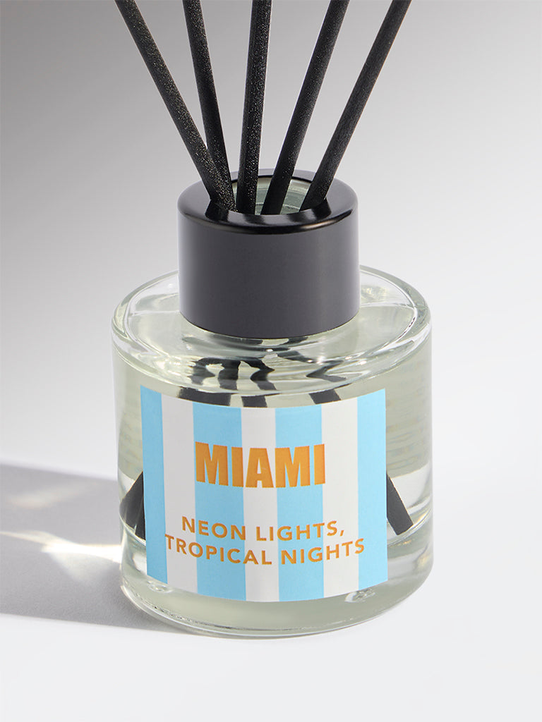 Westside Home Blue Miami Fragrance Diffuser with Five Reed Sticks