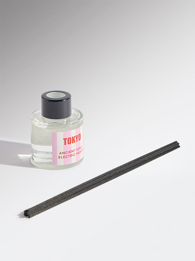 Westside Home Pink Tokyo Fragrance Diffuser with Five Reed Sticks