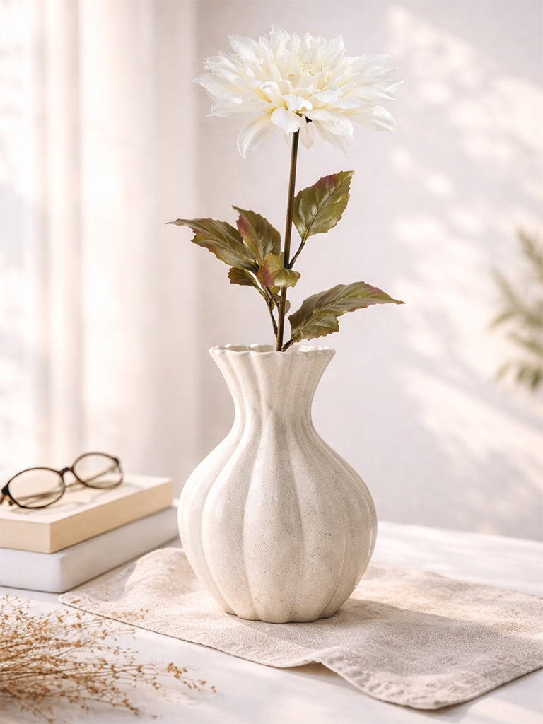 Westside Home White Artificial Dahlia Flower