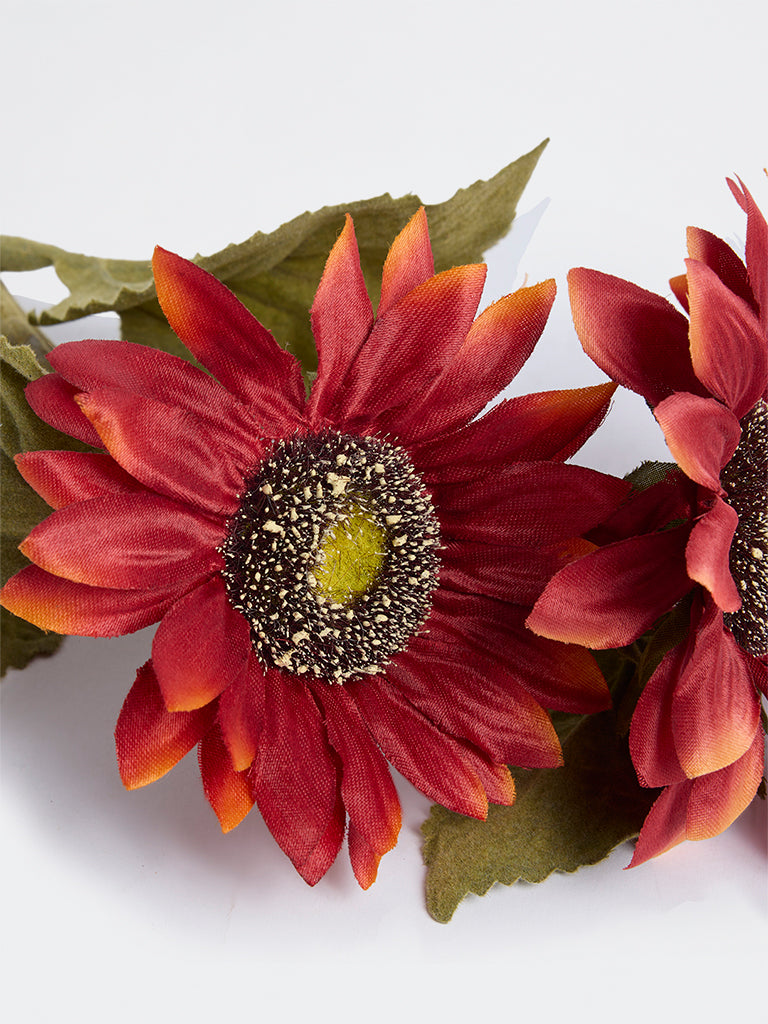Westside Home Dark Orange Artificial Sunflower Plant