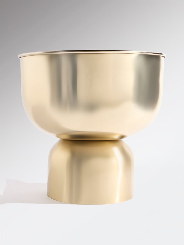 Westside Home Gold Round Metal Floor Pot