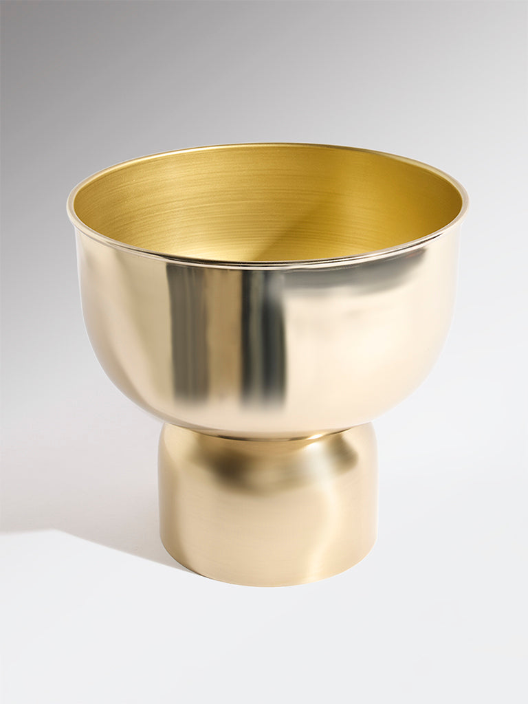 Westside Home Gold Round Metal Floor Pot
