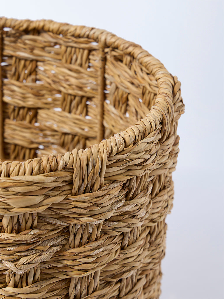 Westside Home Brown Seagrass Woven Planter - Large