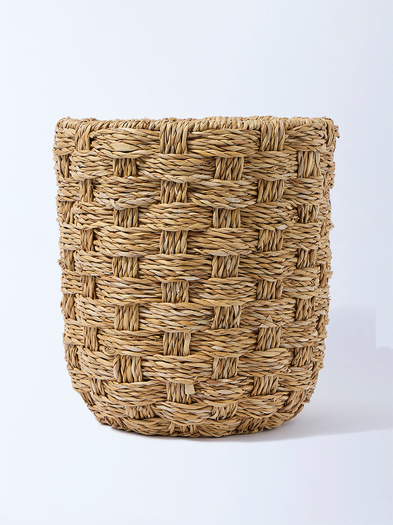 Westside Home Brown Seagrass Woven Planter  - Medium