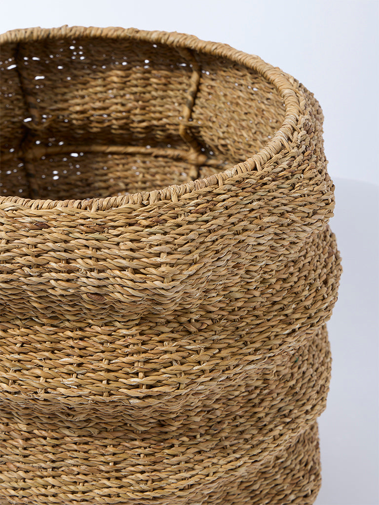 Westside Home Brown Seagrass Wired Planter  - Medium