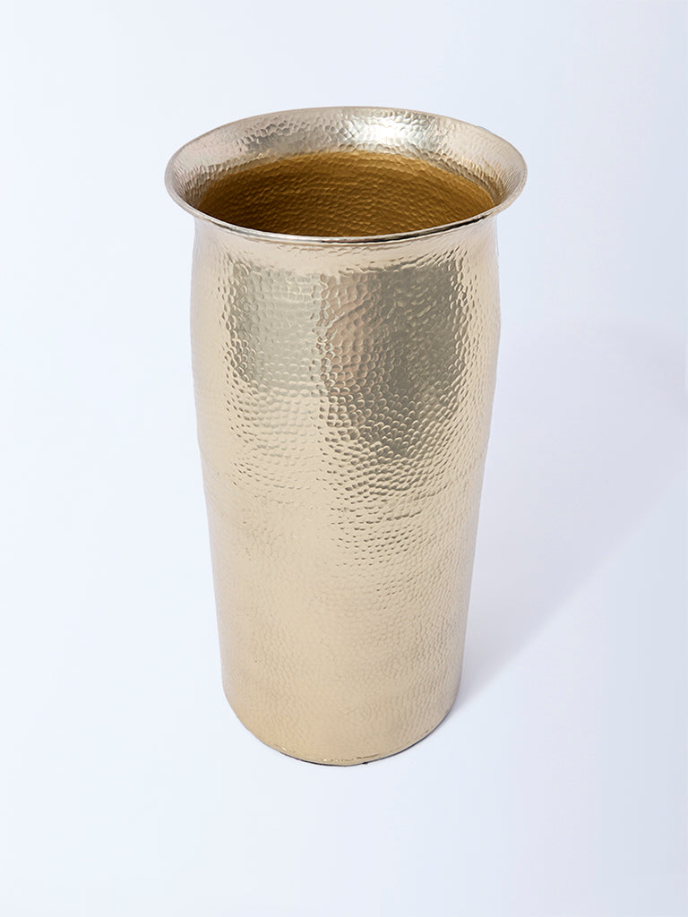 Westside Home Gold Hammered Textured Floor Vase