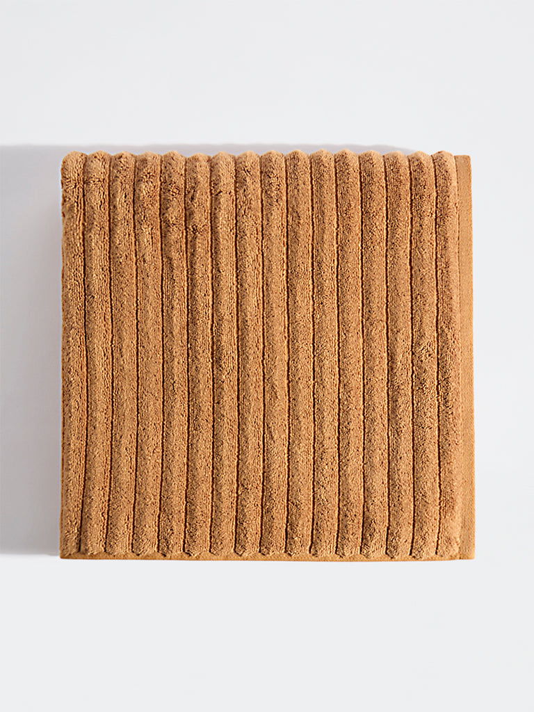 Westside Home Tan Self-Striped Bath Towel