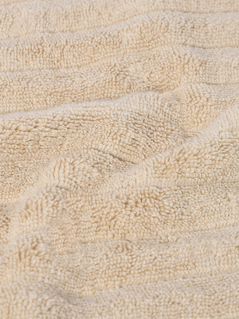 Westside Home Light Brown Self-Striped Face Towel (Set of 2)