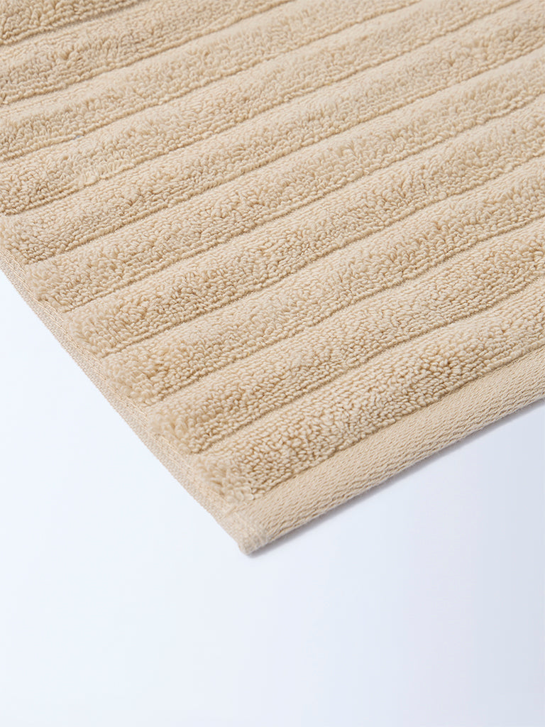 Westside Home Light Brown Self-Striped Bath Towel