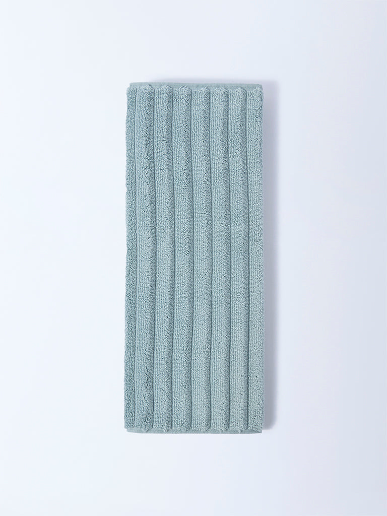 Westside Home Dusty Blue Self-Striped Hand Towel
