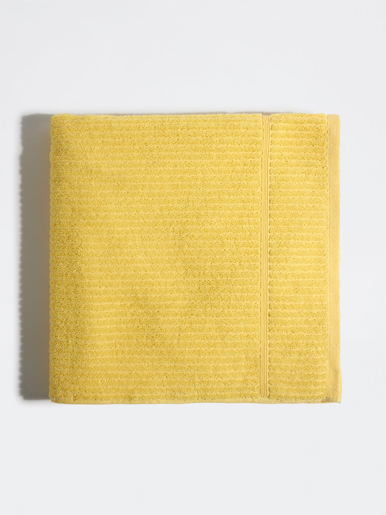 Westside Home Yellow Self-Striped Bath Towel